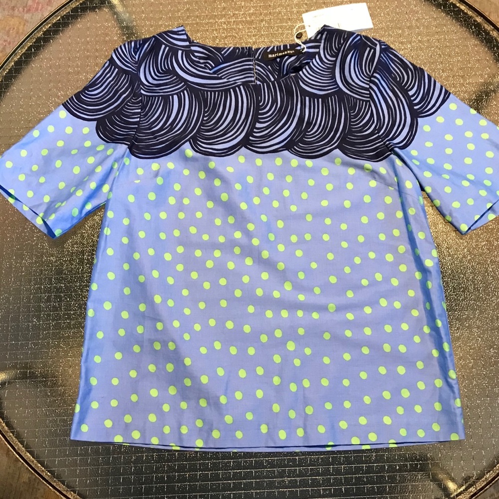 Marimekko Uimassa Cotton Top Muikku Print sz36 8